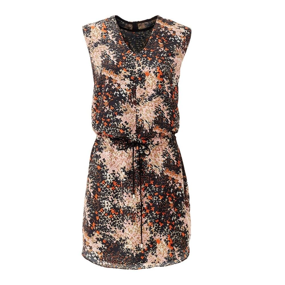 Karen Zambos Black Multicolor Abstract Colton Shirt Dress - Size Medium $150